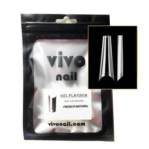 VIVO 500pc Square French Medium Full Cover Clear Gel Artificial False Fake Nails